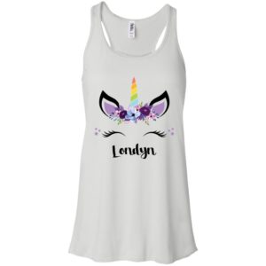 Londyn Unicorn Face and Pink Purple Flowers Shirt
