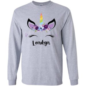 Londyn Unicorn Face and Pink Purple Flowers Shirt