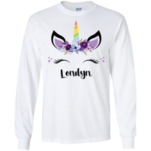 Londyn Unicorn Face and Pink Purple Flowers Shirt