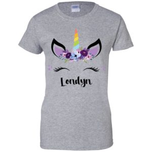 Londyn Unicorn Face and Pink Purple Flowers Shirt