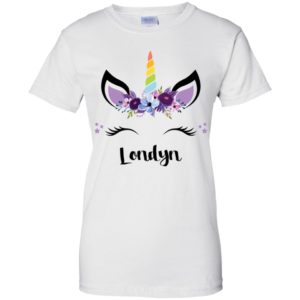 Londyn Unicorn Face and Pink Purple Flowers Shirt