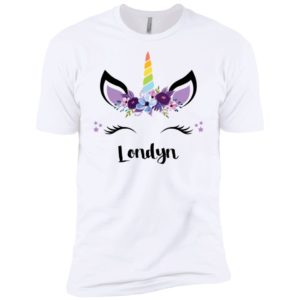 Londyn Unicorn Face and Pink Purple Flowers Shirt