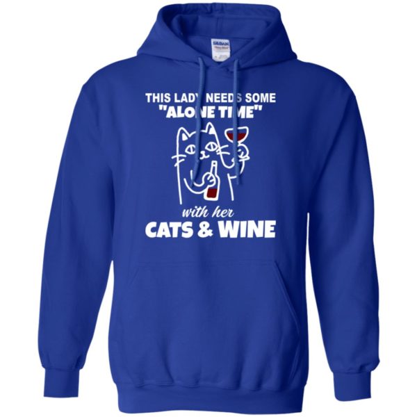This Lady Needs Some Alone Time With Her Cats and Wine Shirt