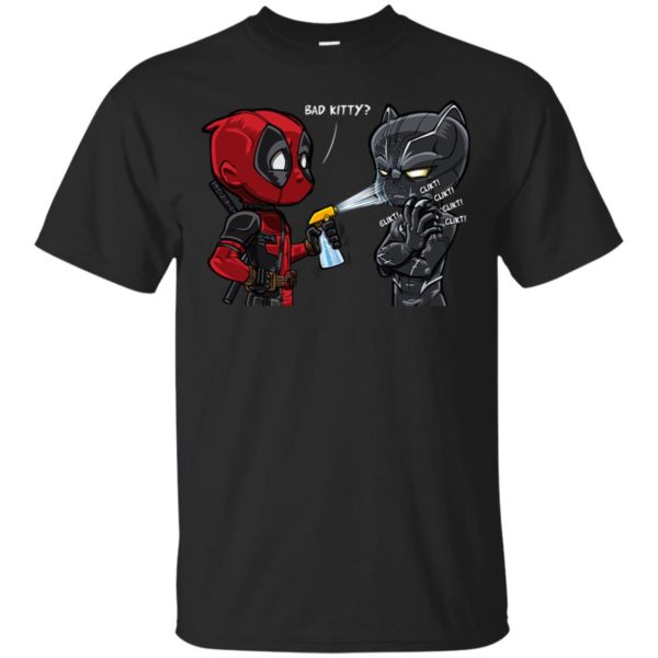 Bad Kitty Deadpool and Black Panther Shirt