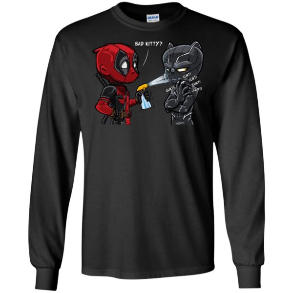 Bad Kitty Deadpool and Black Panther Shirt