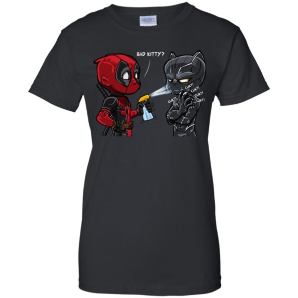 Bad Kitty Deadpool and Black Panther Shirt