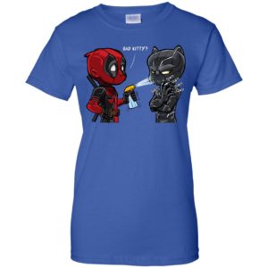 Bad Kitty Deadpool and Black Panther Shirt