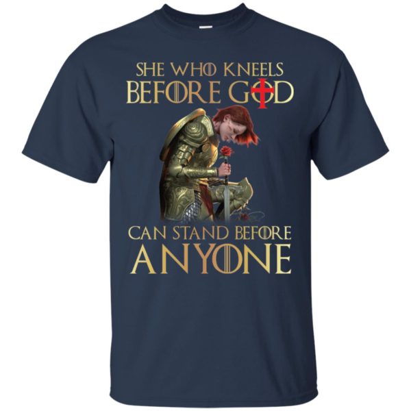 Knight Templar She Who Kneels Before God Can Stand Before Anyone Shirt