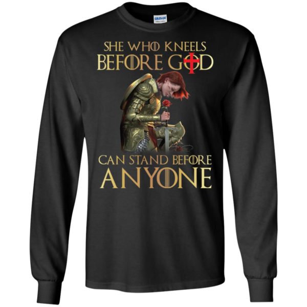 Knight Templar She Who Kneels Before God Can Stand Before Anyone Shirt