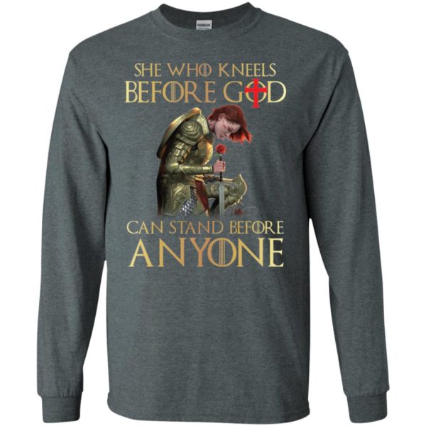 Knight Templar She Who Kneels Before God Can Stand Before Anyone Shirt