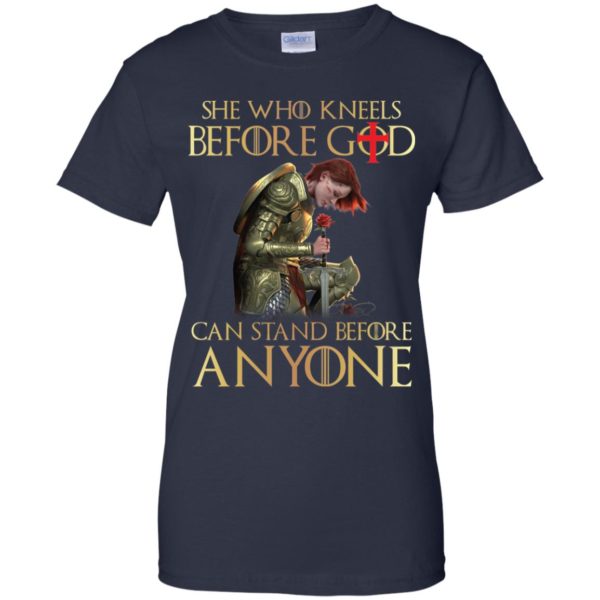 Knight Templar She Who Kneels Before God Can Stand Before Anyone Shirt