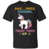 Unicorn-Rock Paper Scissors Throat Punch I Win Shirt