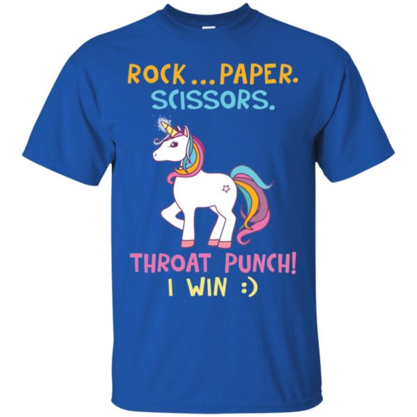 Unicorn Rock Paper Scissors Throat Punch I Win Shirt