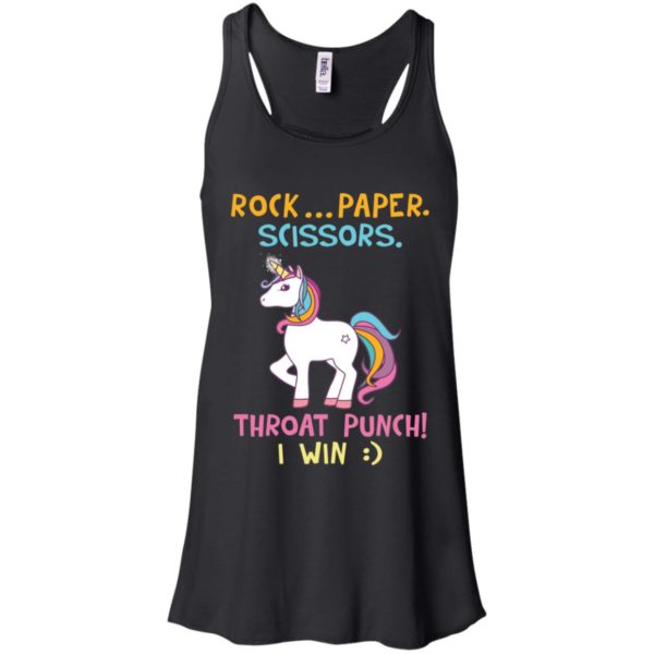 Unicorn Rock Paper Scissors Throat Punch I Win Shirt