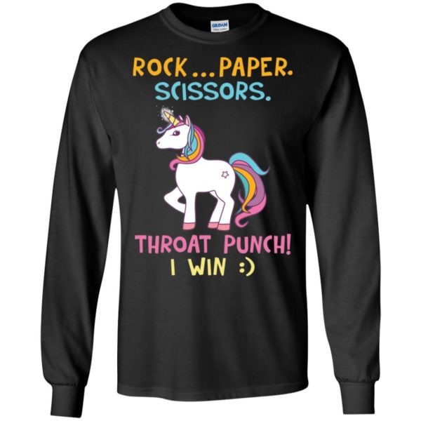 Unicorn Rock Paper Scissors Throat Punch I Win Shirt