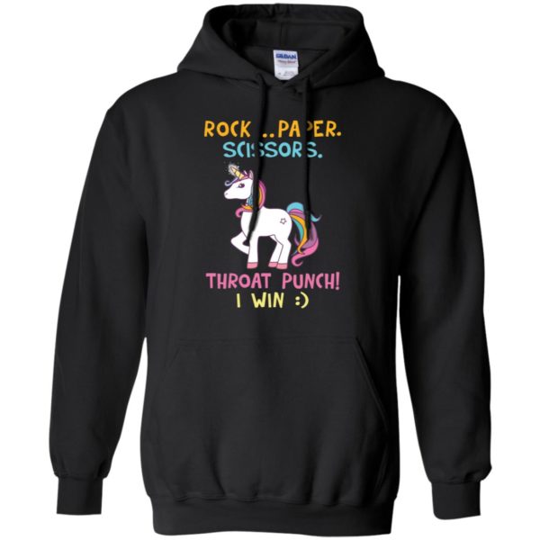 Unicorn Rock Paper Scissors Throat Punch I Win Shirt