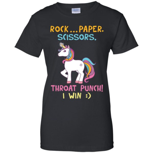 Unicorn Rock Paper Scissors Throat Punch I Win Shirt