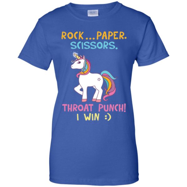 Unicorn Rock Paper Scissors Throat Punch I Win Shirt