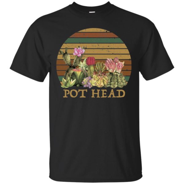 Sunset Retro Cactus Pot Head Shirt