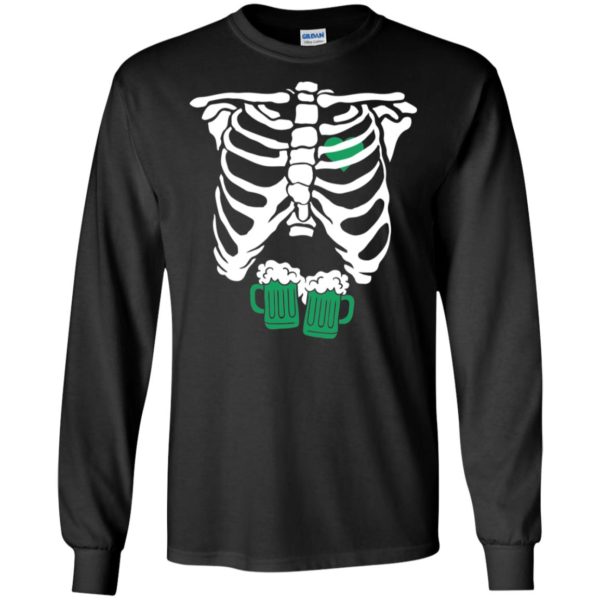 St. Patrick's Day Skeleton Green Beer Ribcage Funny Irish Drinking Shirt