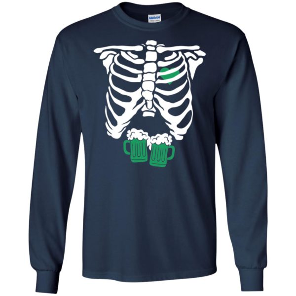 St. Patrick's Day Skeleton Green Beer Ribcage Funny Irish Drinking Shirt