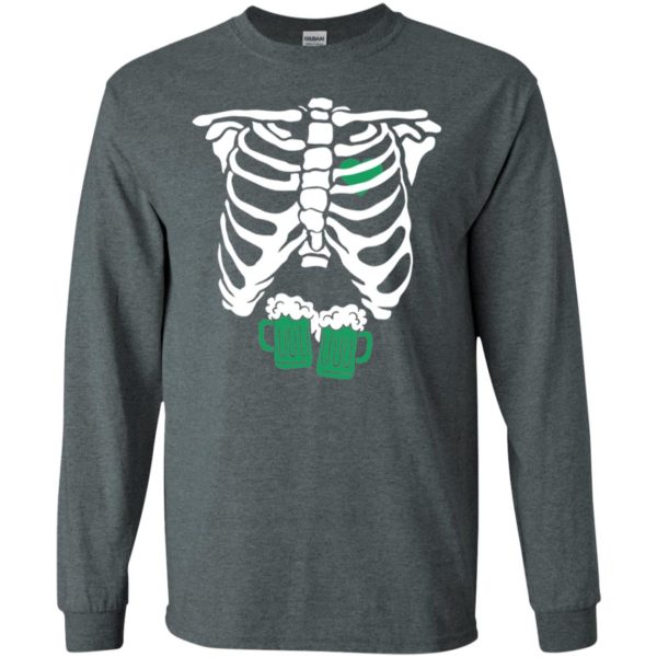 St. Patrick's Day Skeleton Green Beer Ribcage Funny Irish Drinking Shirt