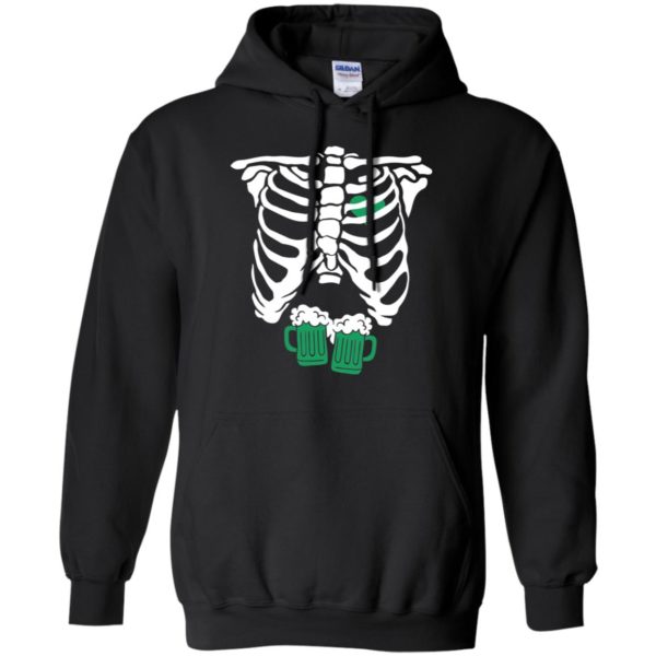 St. Patrick's Day Skeleton Green Beer Ribcage Funny Irish Drinking Shirt