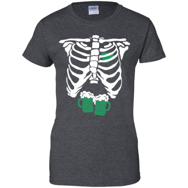 St. Patrick's Day Skeleton Green Beer Ribcage Funny Irish Drinking Shirt