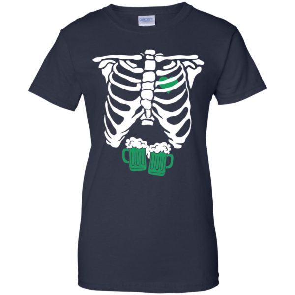 St. Patrick's Day Skeleton Green Beer Ribcage Funny Irish Drinking Shirt