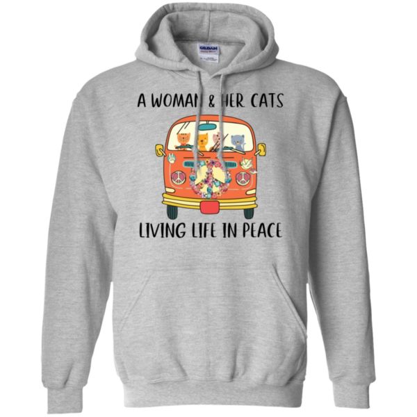 A Woman And Her Cats Living Life In Peace Hippie Shirt