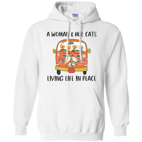 A Woman And Her Cats Living Life In Peace Hippie Shirt