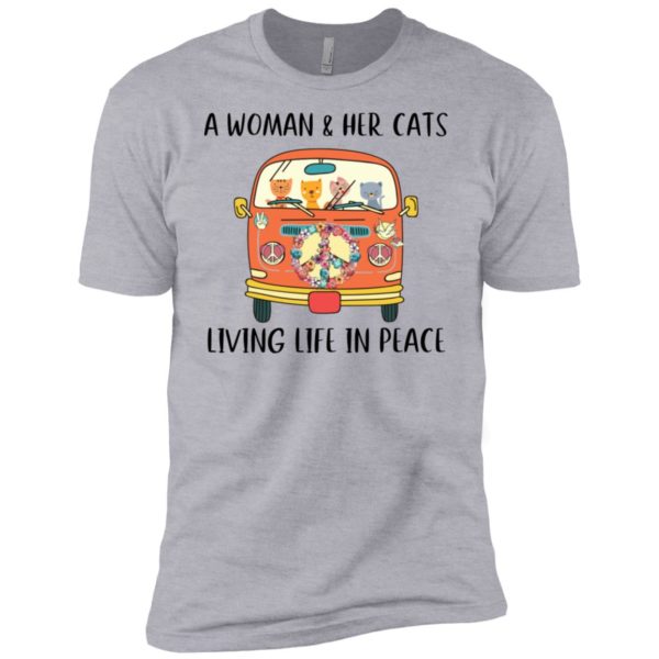 A Woman And Her Cats Living Life In Peace Hippie Shirt