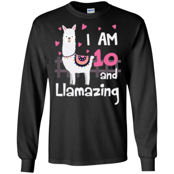 I Am 10 And Llamazing Amazing 10th Birthday Shirt