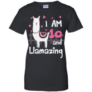 I Am 10 And Llamazing Amazing 10th Birthday Shirt