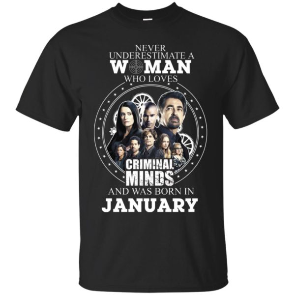 Never Underestimate A Woman Who Loves Criminal Minds January Shirt