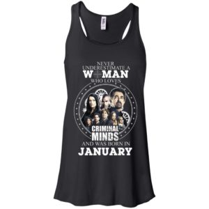 Never Underestimate A Woman Who Loves Criminal Minds January Shirt image Never Underestimate A Woman Who Loves Criminal Minds January Shirt