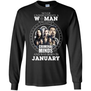 Never Underestimate A Woman Who Loves Criminal Minds January Shirt image Never Underestimate A Woman Who Loves Criminal Minds January Shirt