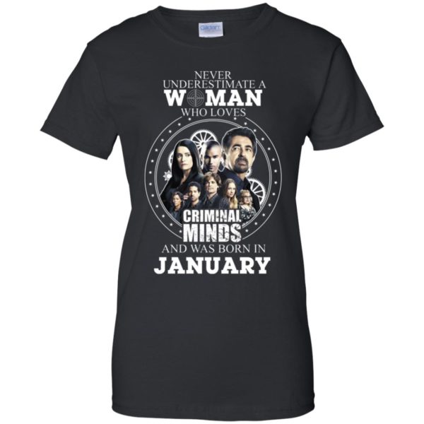 Never Underestimate A Woman Who Loves Criminal Minds January Shirt