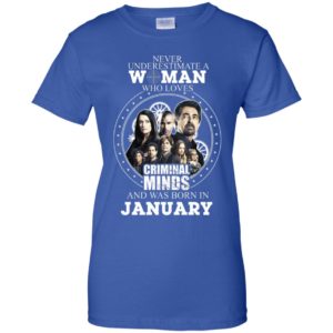 Never Underestimate A Woman Who Loves Criminal Minds January Shirt image Never Underestimate A Woman Who Loves Criminal Minds January Shirt