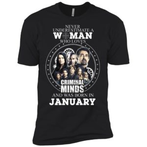 Never Underestimate A Woman Who Loves Criminal Minds January Shirt image Never Underestimate A Woman Who Loves Criminal Minds January Shirt