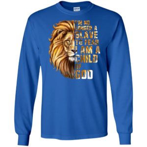 I'm No Longer A Slave To Fear I Am A Child Of God Lion Shirt image I'm No Longer A Slave To Fear I Am A Child Of God Lion Shirt