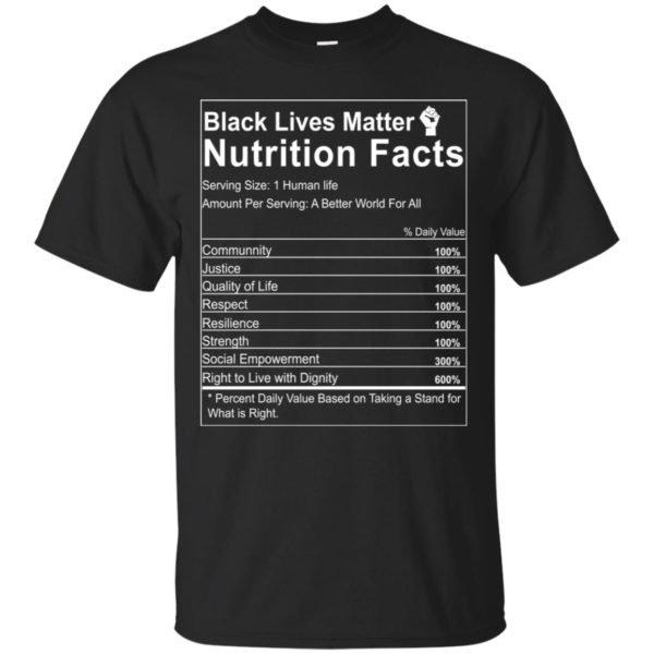 Black Lives Matter Nutrition Facts Shirt