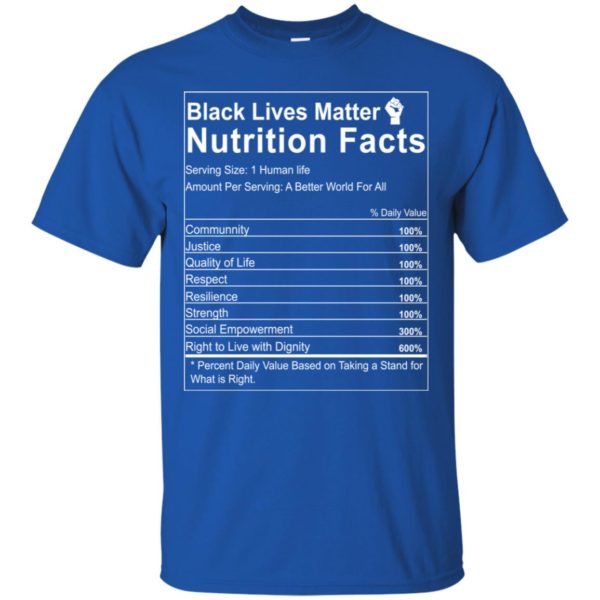 Black Lives Matter Nutrition Facts Shirt