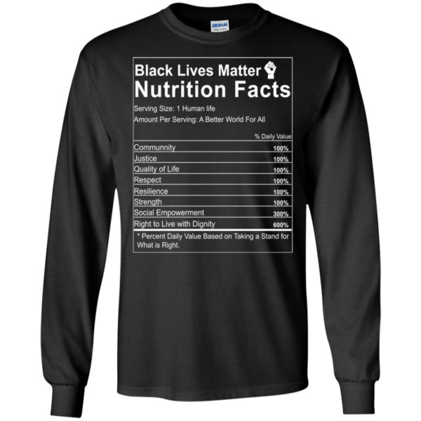 Black Lives Matter Nutrition Facts Shirt