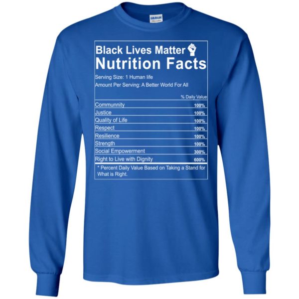Black Lives Matter Nutrition Facts Shirt