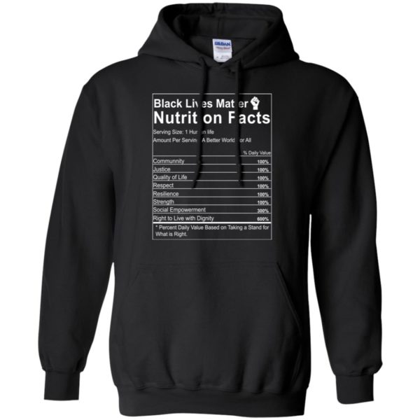 Black Lives Matter Nutrition Facts Shirt