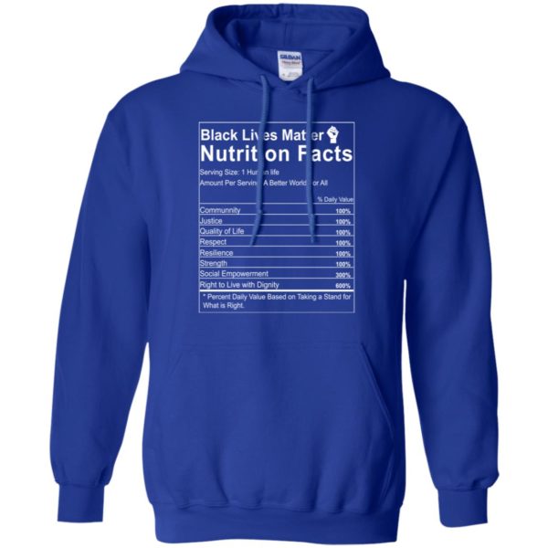 Black Lives Matter Nutrition Facts Shirt