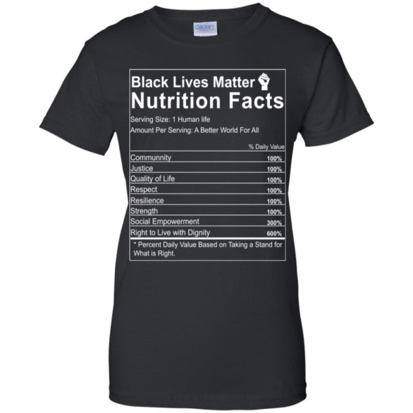 Black Lives Matter Nutrition Facts Shirt