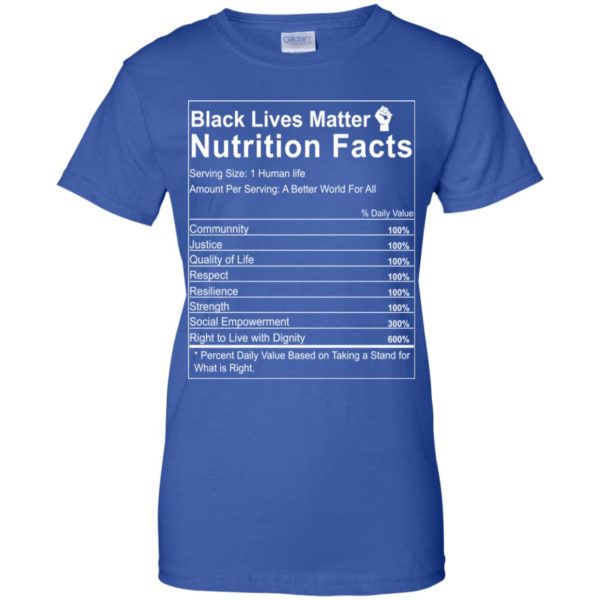 Black Lives Matter Nutrition Facts Shirt