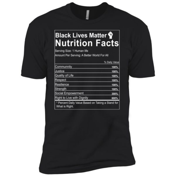 Black Lives Matter Nutrition Facts Shirt